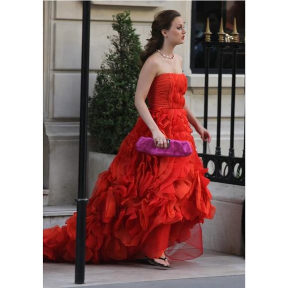 Y2K Tulle RED party ballroom dress ASO in Blake GOSSIP GIRL SZ6 - Picture 11 of 15